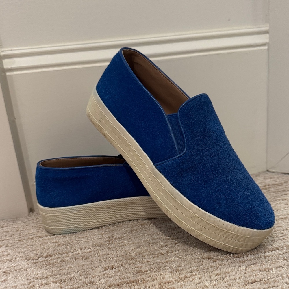 Blue Suede Slip-On Women’s Shoes